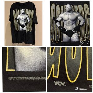 90s WCW Bill Goldberg World Championship Wrestling Big Print t-shirt